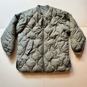 Zara Quilted Gray Padded Bomber Jacket in Size 9-10 EUC